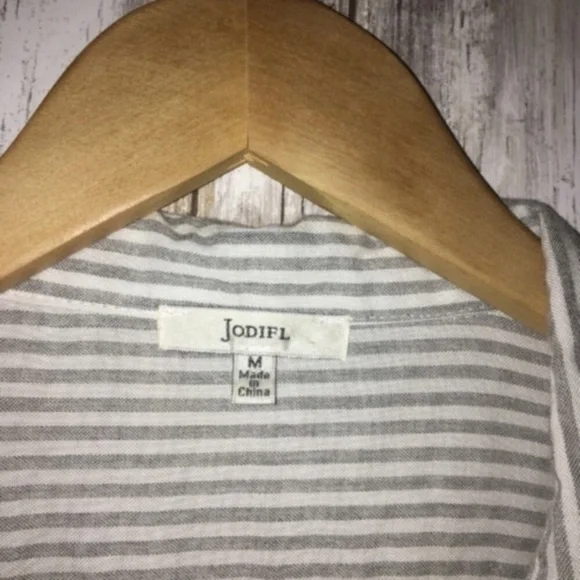 JODIFL Striped Oversized Button Down Tunic - Picture 5 of 6